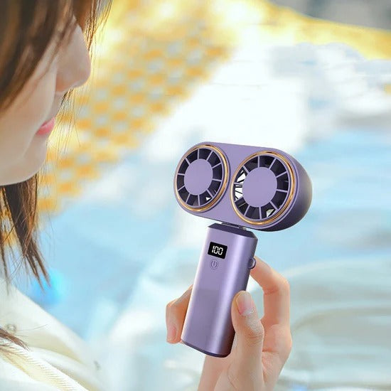 ๐ฌ๏ธ USB Handheld Mini Fan โ Foldable, Portable & Neck Hanging with 5-Speed & Display Screen ๐จโจ