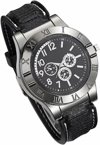 🔥⌚ Military USB Lighter Watch for Men – Windproof, Rechargeable & Stylish Gift 🎁