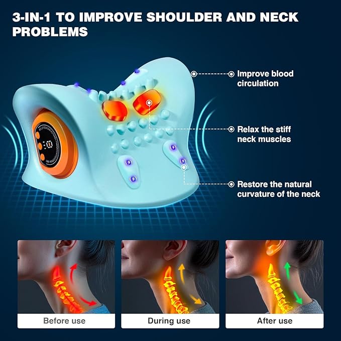 🔥EMS Neck Massager – Pain Relief & Relaxation Anywhere! 🌀
