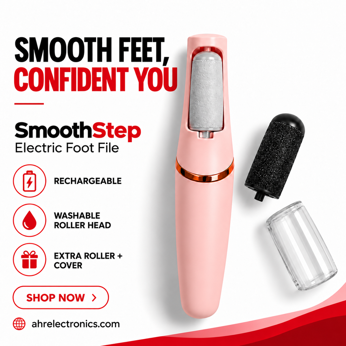 Premium Quality SmoothStep – Electric Foot File & Callus Remover