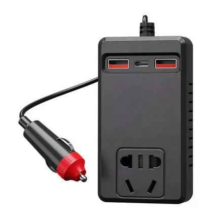 محول طاقة ذكي للسيارة C12 ⚡ | محول تيار متردد 150 واط مع منافذ USB-A و USB-C 🚗🔋